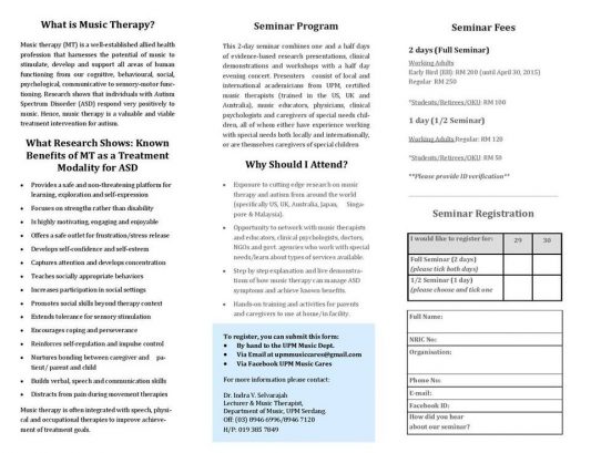 UPM Music Cares: Music Therapy & Autism Seminar