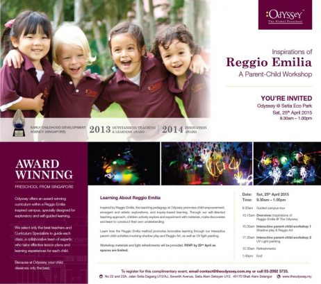 Workshop: Inspirations of Reggio Emilia @ Odyssey, The Global Preschool (Setia Eco Park)