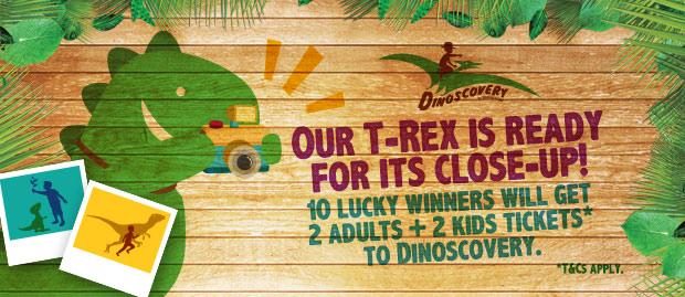 Hurry! Win 2 adults + 2 kids tickets to Dinoscovery