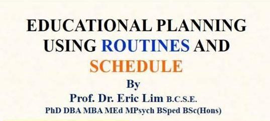 Educational Planning using Routines and Schedules Workshop