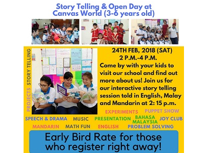 Story Telling & Open Day at Canvas World, Petaling Jaya