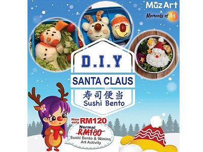 MuzArt Holiday Class – DIY Santa Claus Sushi Bento