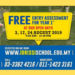 August Open Days: Free Year 1 Entry Assessment Test @ IDRISSI International School