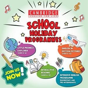 School Holiday Programmes @ Cambridge English For Life (CEFL)
