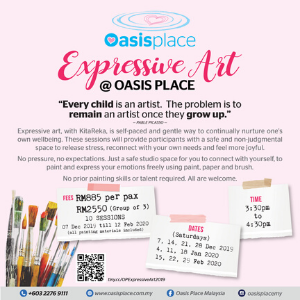 Expressive Art @ Oasis Place – Open for ALL, no age requirement (7 Dec 2019 – 29 Feb 2020)