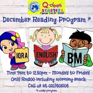 December Reading Program @ Q-dees TTDI (Tadika Karya Minda)