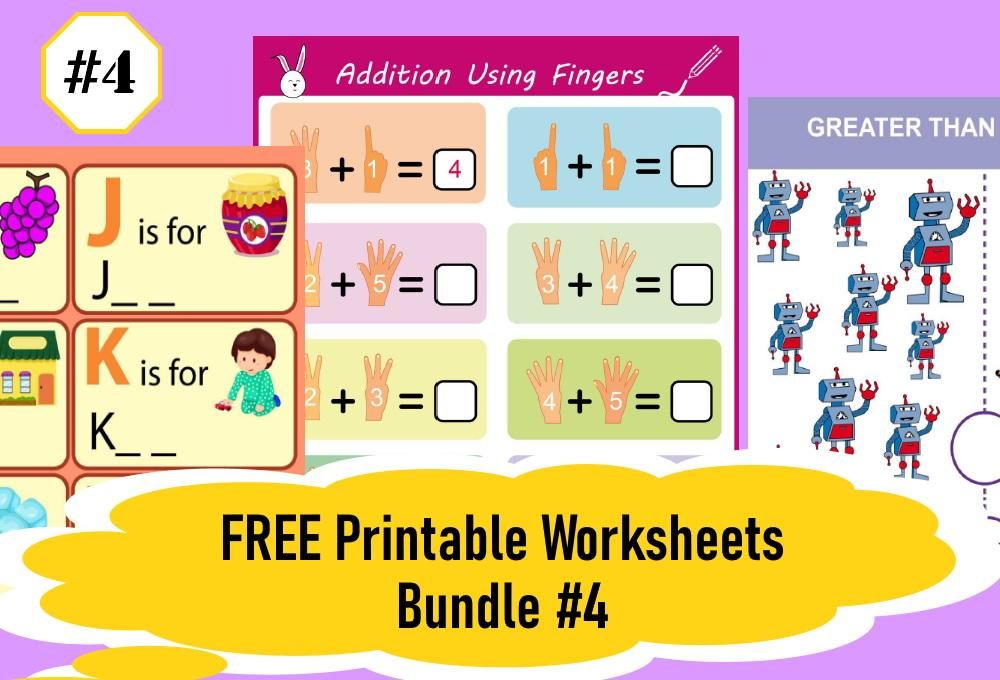 FREE Printable Worksheets for Kids | Bundle #4