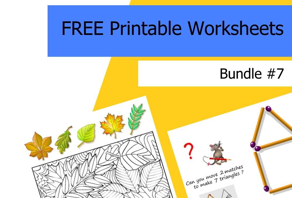 FREE Printable Worksheets for Kids | Bundle #7