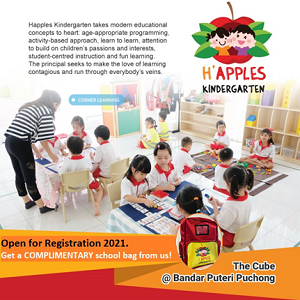 Register NOW & Get a FREE School Bag @ H’Apples Kindergarten, Bandar Puteri Puchong