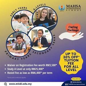 Enroll Now and Enjoy 30% OFF Tuition Fees @ Mahsa International School