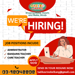 Mandarin Teacher & Care Teacher @ Tadika Sri Nobel, Kelana Jaya