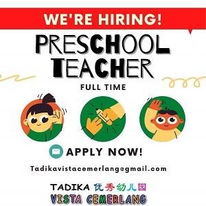 Preschool Teacher @ Tadika Vista Cemerlang, Bandar Puteri Puchong / Kota Kemuning Preschool Teacher @ Tadika Vista Cemerlang, Bandar Puteri Puchong / Kota Kemuning