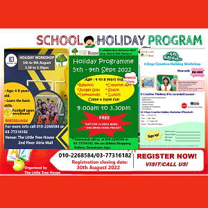 School Holiday Programme cum Workshop @ The Little Tree House, Atria Shopping Gallery Damansara Jaya