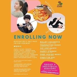 Registration at Half Price for New Enrollment @ Allegro Music, Solaris Mont Kiara & Ampang