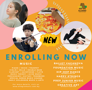 Registration at Half Price for New Enrollment @ Allegro Music, Solaris Mont Kiara & Ampang