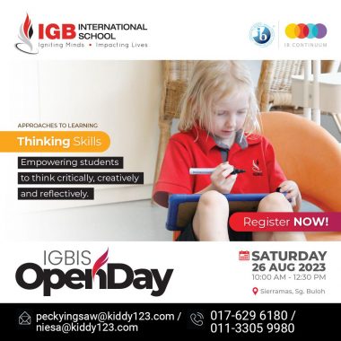 Jan 2024 & Aug 2024 Intake Open Day @ IGB International School, Sungai Buloh