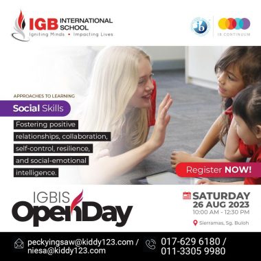 Jan 2024 & Aug 2024 Intake Open Day @ IGB International School, Sungai Buloh