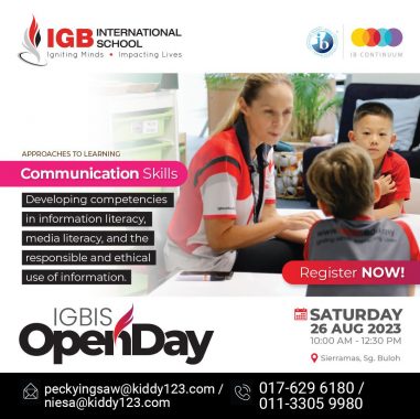 Jan 2024 & Aug 2024 Intake Open Day @ IGB International School, Sungai Buloh