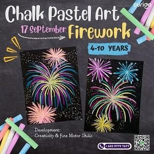 Chalk Pastel Fireworks Workshop @ CURIOOkids, Desa Parkcity, Kuala Lumpur
