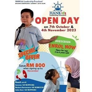 Preschool Open Day in October and November @ HANKidz Leadership Preschool