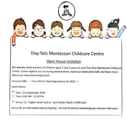 Open Day @ Tiny-Tots Montessori Centre, Ipoh