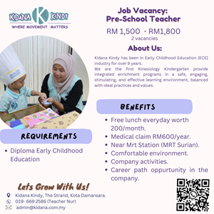 Preschool Teacher @ Tadika & Taska Kidana, Kota Damansara Preschool Teacher @ Tadika & Taska Kidana, Kota Damansara